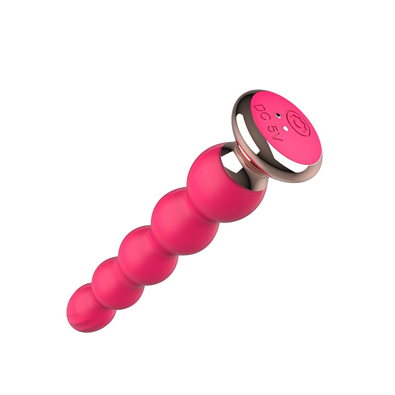 Розовый вибратор-ёлочка Mini Vibrator с пультом ДУ - 19 см. - силикон