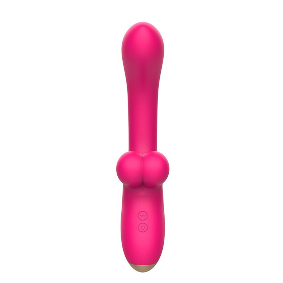 Розовый изогнутый вибратор-кролик - 21,2 см. от Intimcat