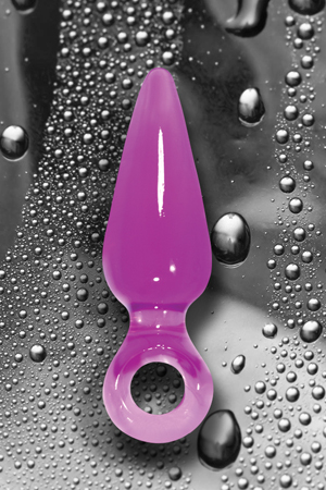 Фиолетовая малая анальная пробка JOLIE с кольцом - 10 см. от Intimcat