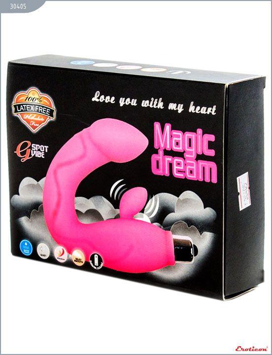 Розовый вибратор Magic Dream для массажа точки G и клитора от Intimcat