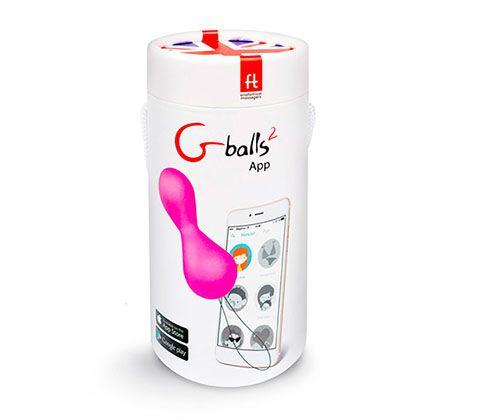 Ярко-розовые вагинальные шарики Gballs2 App 