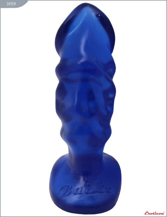 Синяя анальная пробка-фаллос - 13 см. от Intimcat