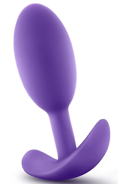 Фиолетовая анальная пробка Wearable Vibra Slim Plug Medium - 10,1 см. Blush Novelties