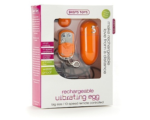 Оранжевое радиоуправляемое виброяйцо Rechargeable Vibrating egg - пластик
