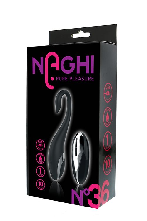 Черное виброяйцо NAGHI NO.36 RECHARGEABLE REMOTE EGG Tonga
