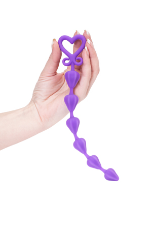 Фиолетовая анальная цепочка My Toy - 24 см. - силикон