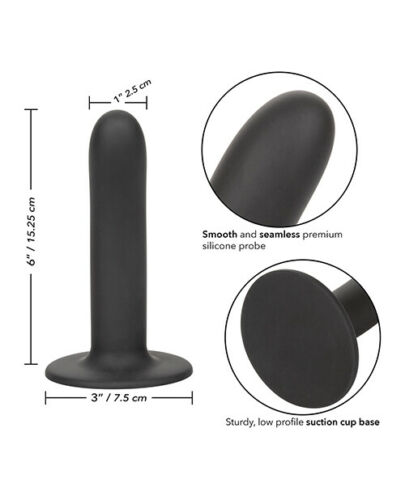 Черный анальный стимулятор Silicone Smooth Probe - 15,25 см. California Exotic Novelties