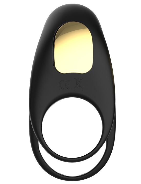 Черное эрекционное виброкольцо Edwin с пультом - силикон
