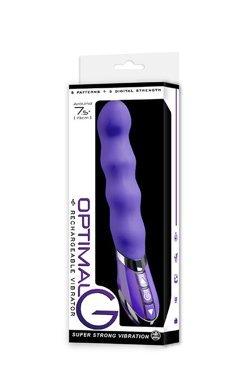 Фиолетовый стимулятор G-точки OPTIMAL G 7.5INCH RECHARGEABLE VIBRATOR - 20,3 см. - силикон