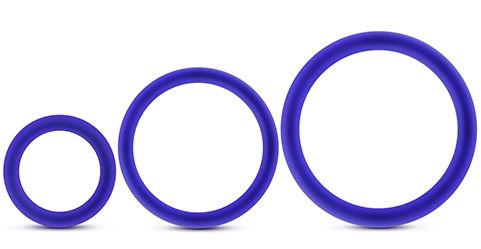 Набор из 3 синих эрекционных колец VS4 Pure Premium Silicone Cock Ring Set от Intimcat