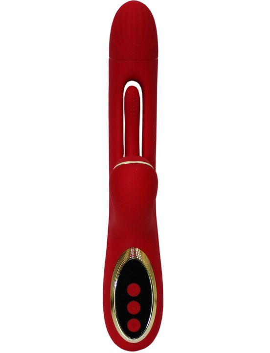 Красный вибратор с тройной стимуляцией Tornado G-Hit - 24,5 см. от Intimcat