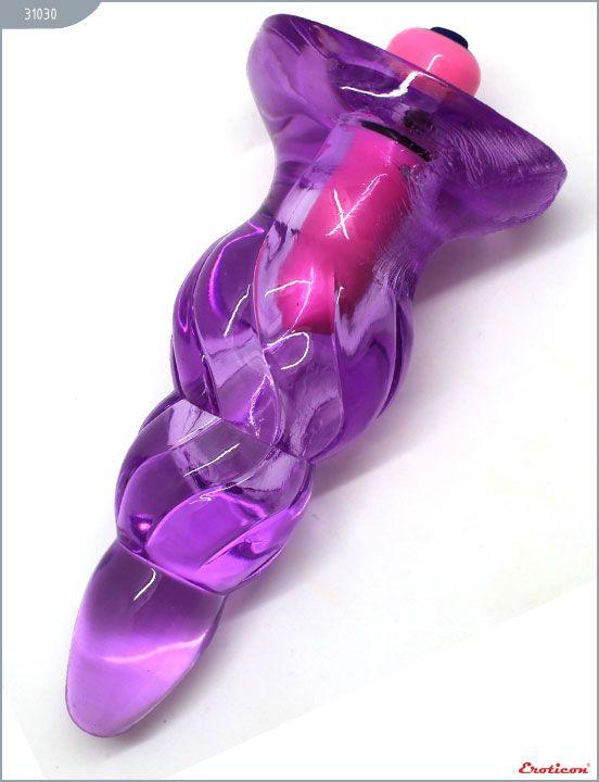 Фиолетовая анальная вибропробка - 9 см. Eroticon