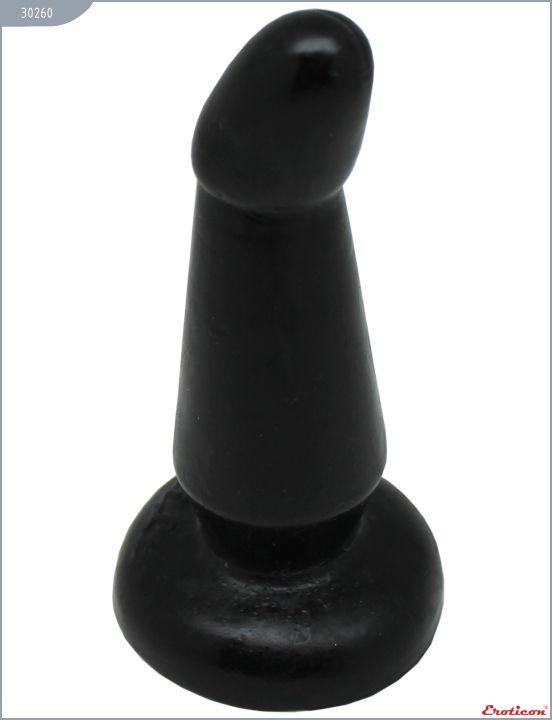 Чёрная анальная пробка с загнутым кончиком - 13 см. - поливинилхлорид (ПВХ, PVC)