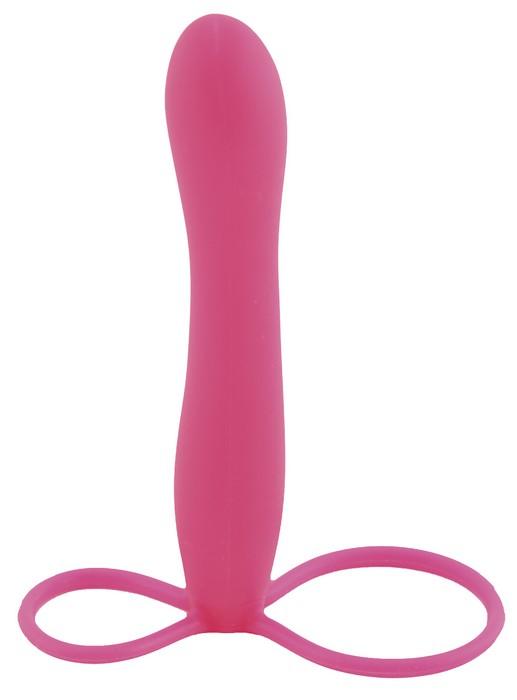 Розовая насадка на пенис POPO Pleasure для анальной стимуляции - 14,5 см. - силикон