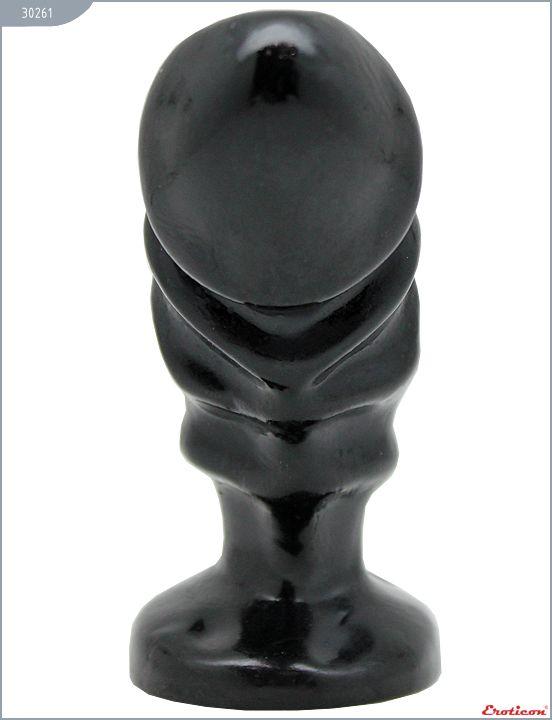 Чёрная анальная пробка-фаллос - 13 см. - поливинилхлорид (ПВХ, PVC)