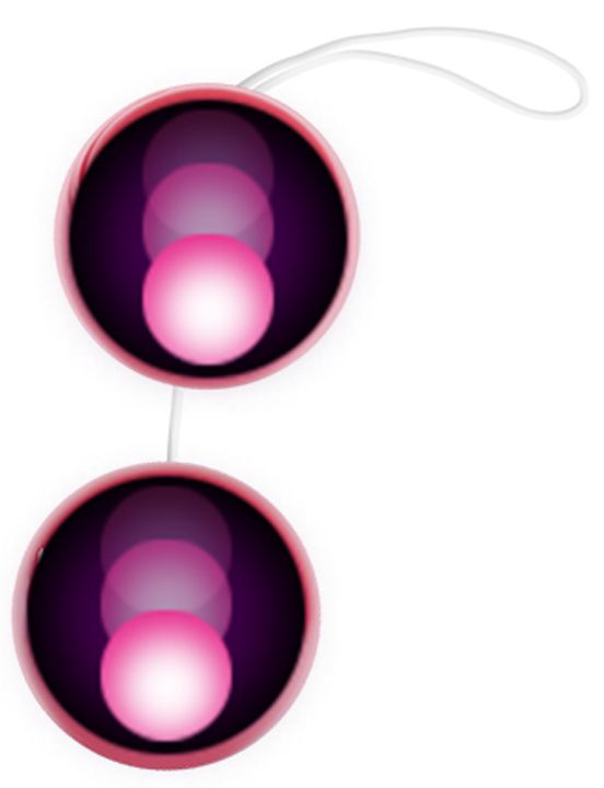 Розовые двойные вагинальные шарики с петелькой Eroticon
