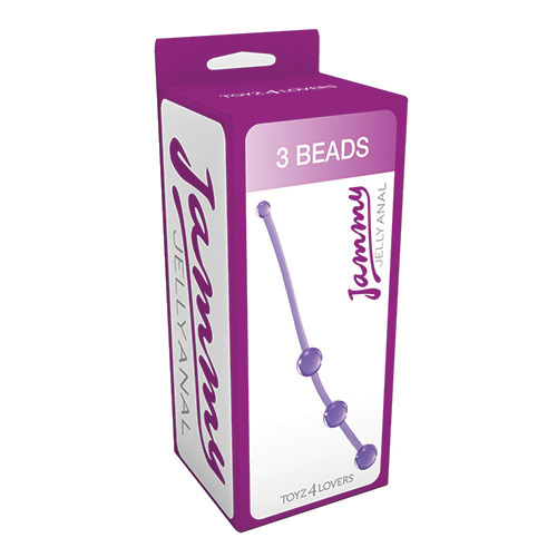 Фиолетовая анальная цепочка JAMMY JELLY ANAL 3 BEADS VIOLET - 15 см. - поливинилхлорид (ПВХ, PVC)