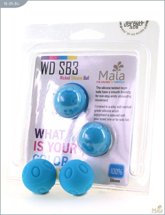 Металлические шарики Wicked с голубым силиконовым покрытием - силикон