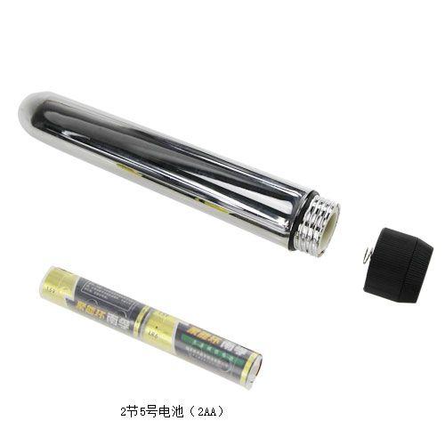 Гладкий серебристый вибратор - 17,4 см. - анодированный пластик (ABS)