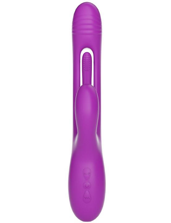 Фиолетовый ударный вибратор-кролик G-Hit - 24 см. - силикон
