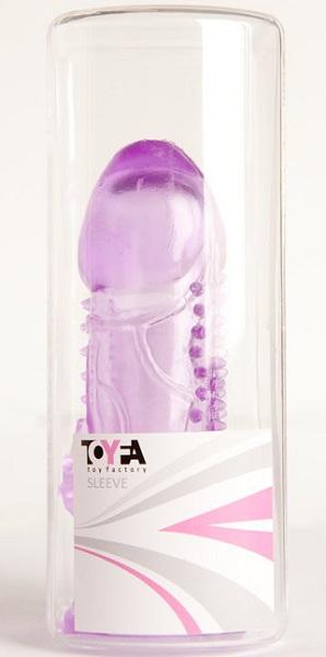 Фиолетовая гелевая насадка с шипами - 13 см. - поливинилхлорид (ПВХ, PVC)