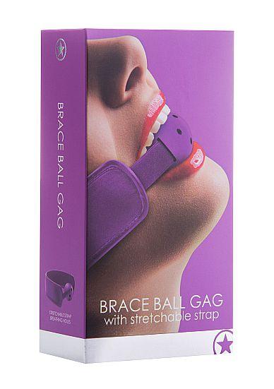 Кляп Brace Balll Purple - искусственная кожа