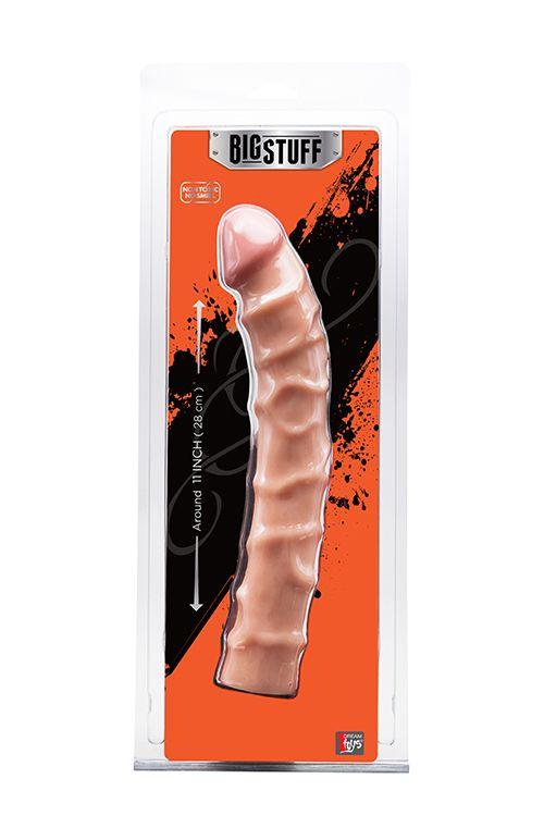 Телесный фаллос-гигант BIGSTUFF DONG 11INCH - 28 см. - поливинилхлорид (ПВХ, PVC)