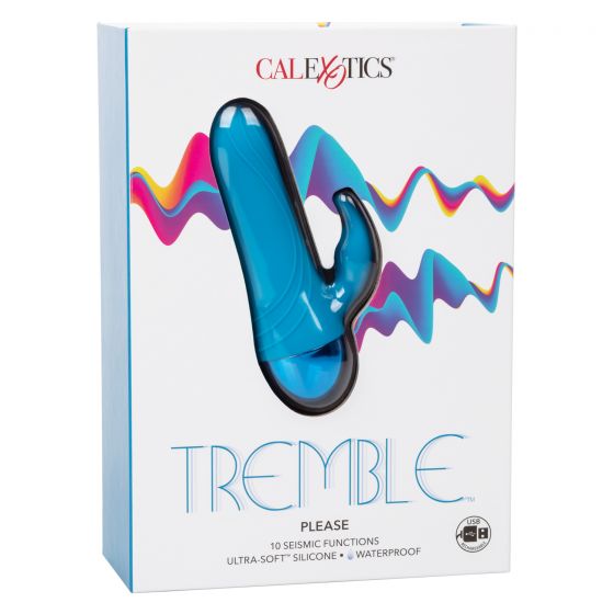 Голубой мини-вибратор Tremble Please - 12 см. - силикон