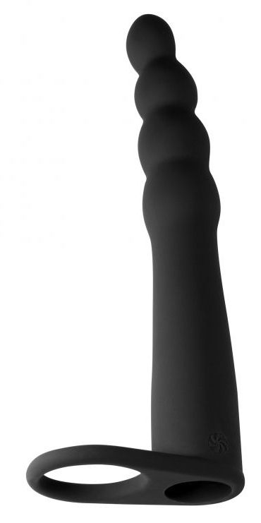 Черная вибронасадка для двойного проникновения Bramble - 16,5 см. от Intimcat