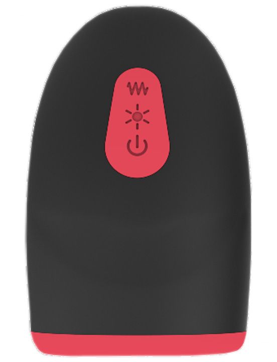 Черно-красный вибромастурбатор с нагревом Small Mood - силикон
