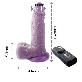 Фиолетовый вибратор с присоской - 15,2 см. Baile