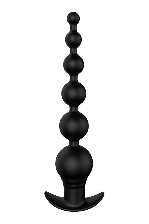 Черный анальный вибромассажер REMOTE GRADUATING BEADS - 20,7 см. от Intimcat