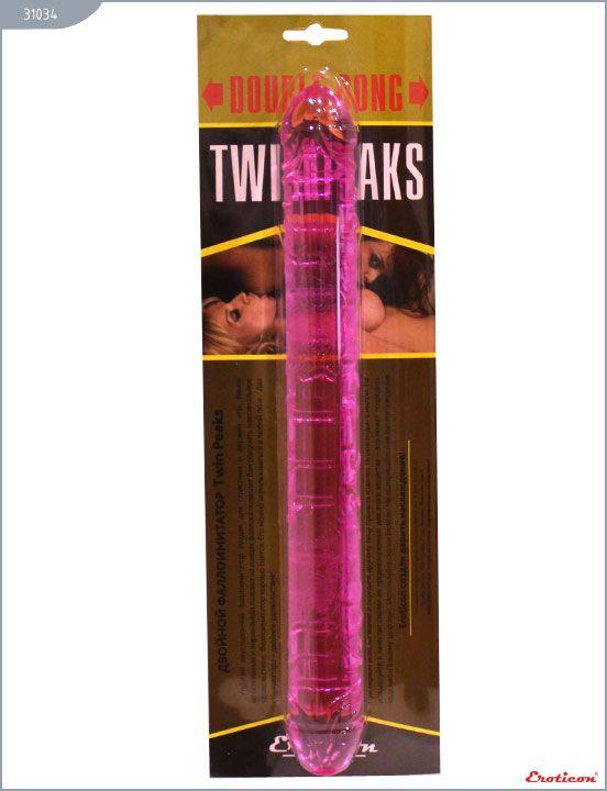 Розовый двусторонний фаллоимитатор Twin Peaks - 33,5 см. Eroticon