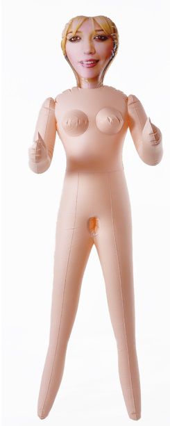 Надувная кукла  с вибратором и вставками вагина-анус - термопластичная резина (TPR)