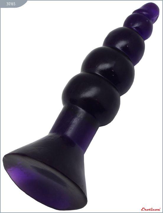 Фиолетовая гелевая анальная ёлочка - 17 см. - гель