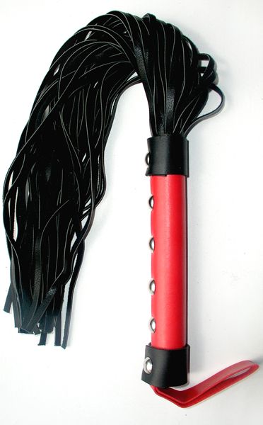Черный флоггер с красной ручкой Notabu - 45 см.