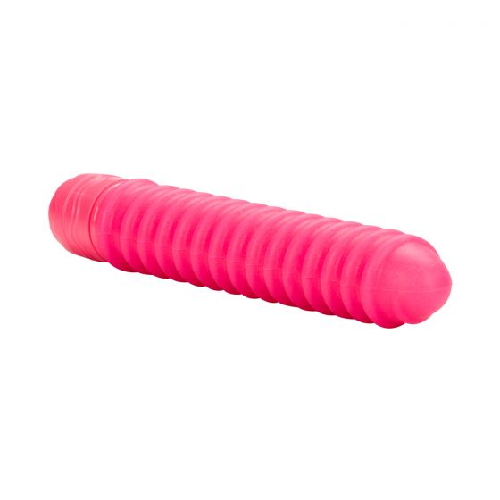 Розовый вибратор со спиралевидным рельефом Sorority Screw - 12,75 см. - силикон