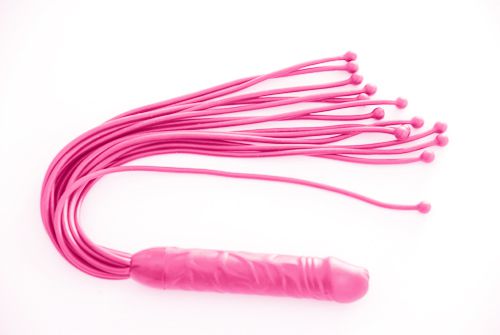 Розовая мини-плеть  Ракета  - 50 см.