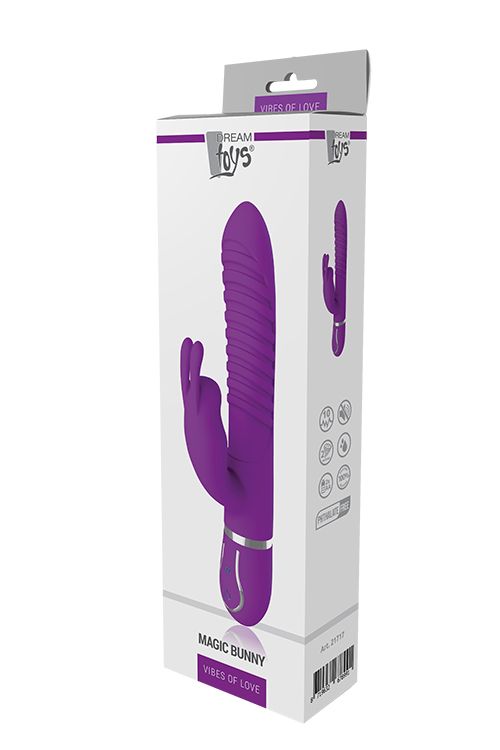 Фиолетовый вибратор-кролик MAGIC BUNNY с ушкакми - 22 см. Dream Toys