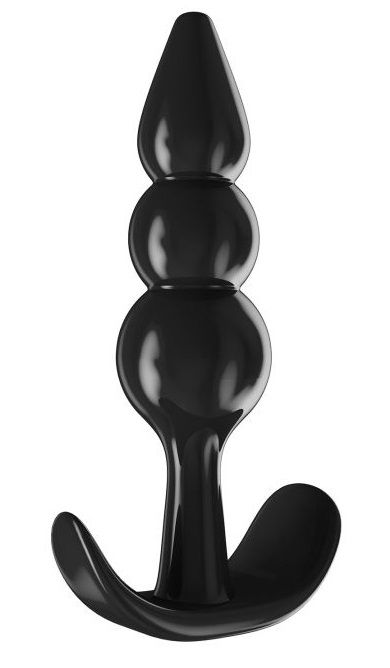 Черный анальный стимулятор с широким основанием - 10 см. от Intimcat