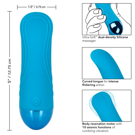Голубой мини-вибратор Tremble Tickle - 12,75 см. от Intimcat