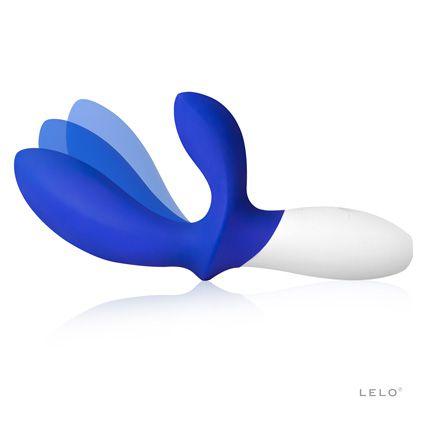 Синий вибромассажёр простаты Loki Wave Federal Blue с отростком для стимуляции промежности - 19,6 см. от Intimcat