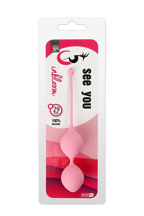 Розовые вагинальные шарики SEE YOU IN BLOOM DUO BALLS 29MM - силикон