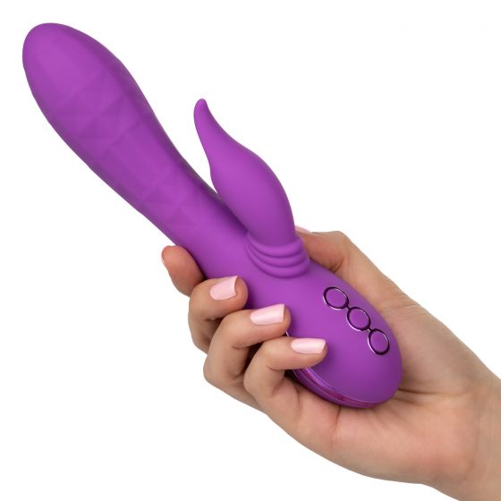 Фиолетовый вибратор-кролик Valley Vamp - 21,5 см. California Exotic Novelties