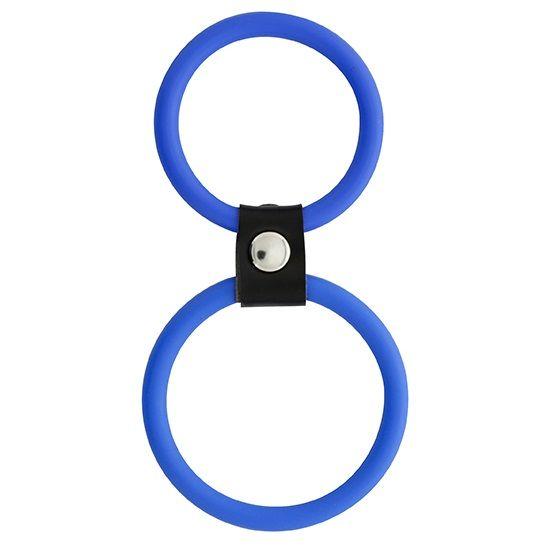 Синее двойное эрекционное кольцо Dual Rings Blue - силикон