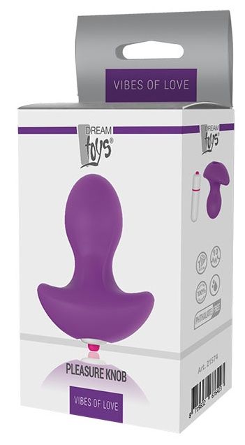 Фиолетовая вибропробка PLEASURE KNOB - 6,5 см. от Intimcat