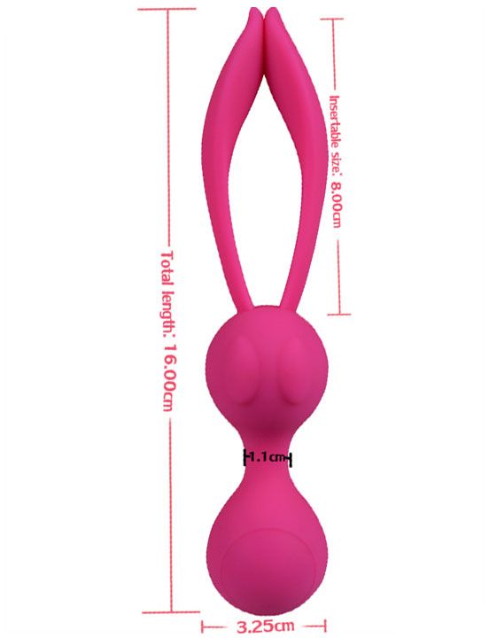 Ярко-розовые вагинальные шарики Rabbit - силикон