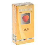 Презервативы Masculan Ultra Gold с золотым напылением и ароматом ванили - 10 шт.