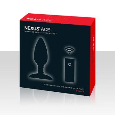 Чёрная вибровтулка NEXUS ACE MEDIUM с дистанционным управлением - 12 см. - силикон
