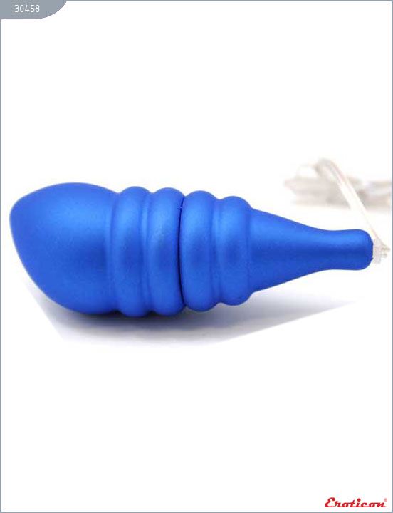 Синее виброяйцо «Ночная Фея» с рёбрышками - анодированный пластик (ABS)